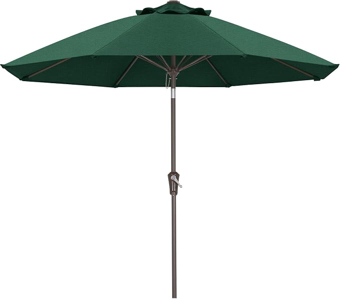 ABCCANOPY 10-Year No Fading 9FT Acrylic Outdoor Patio Umbrella(Green) | Fade & UV Resistant Fabric,8 Fiberglass Ribs，Wind Vent，Crank Lift & Tilt,Outdoor Table Umbrella for Deck,Backyard,Yard