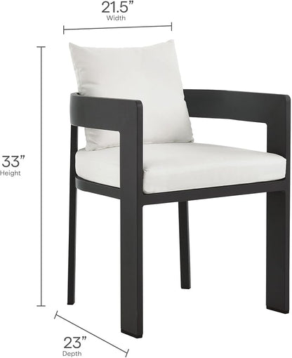 Modway Tahoe Aluminum 9-Piece Patio Dining Set in Gray White