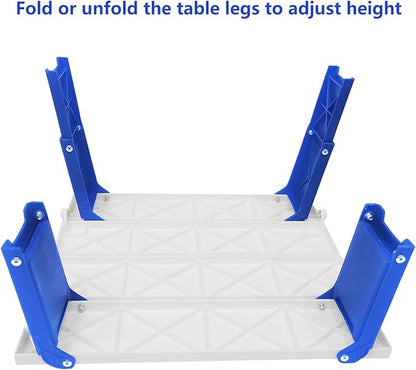 Modern-Depo 15.9"x14.2"x9.6" Large Portable Folding Beach Table for Sand Foldable Height Adjustable Side Table Desk for Camping Picnic BBQ with Carry Bag, Blue | Foldable Side Table Desk for Camping Picnic BBQ with Carry Bag, for Sand, Modern-Depo