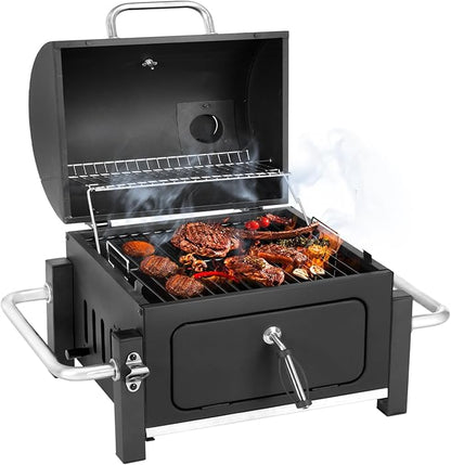 Kendane Portable Charcoal Grill with 314 Square Inch Cooking Area,Compact Tabletop Charcoal Grill with Warming Rack,Small BBQ Grill with Charcoal Tray for Outdoor Camping, Picnic