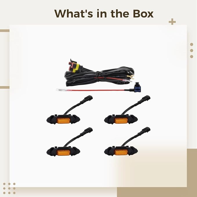 4 Pcs RAV4 Front Grille Lights, Amber LED Style Lights, ABS Grille Marker Lamps, No-Damage Easy Installation, Accessories for Toyota