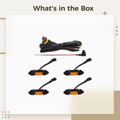 4 Pcs RAV4 Front Grille Lights, Amber LED Style Lights, ABS Grille Marker Lamps, No-Damage Easy Installation, Accessories for Toyota