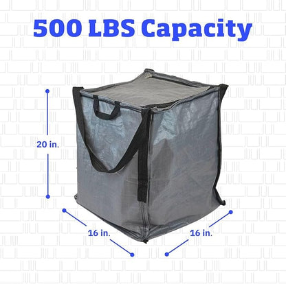 DURASACK 22-Gallon Zipper Top Heavy Duty Storage Tote Bags, Single, Gray | Rugged Woven Polypropylene Moving Bag, Reusable Self-Standing Design, Holds up to 500 Pounds