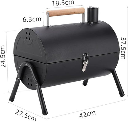 Portable Charcoal Grill,Tabletop Charcoal BBQ Grill For Outdoor Cooking Camping,Picnics,Backyard,(White)