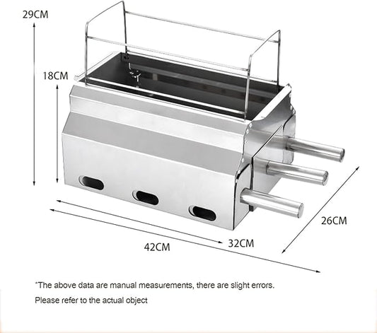 Portable charcoal grill, stainless steel grill, foldable small grill, suitable for garden outdoor cooking barbecue camping picnic