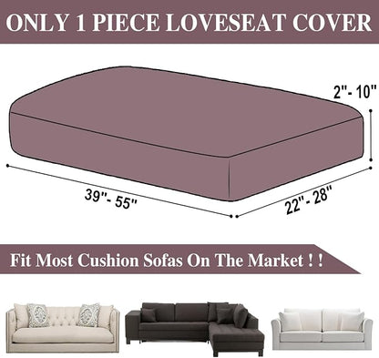 LA MEACK Couch Cushion Cover Loveseat Cover or 2 Seat Sofa Cover Washable Stretch Sectional Sofa Slipcover(1 Piece for Loveseat or Sofa 2-Seater, Brown)