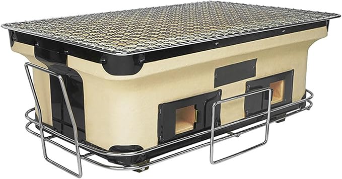 Tabletop Clay Stove, Clay Charcoal Stove Portable Grill, Japanese Clay Charcoal Stove Barbecue Grill 16x10x7 Inches for Outdoor Indoor Camping