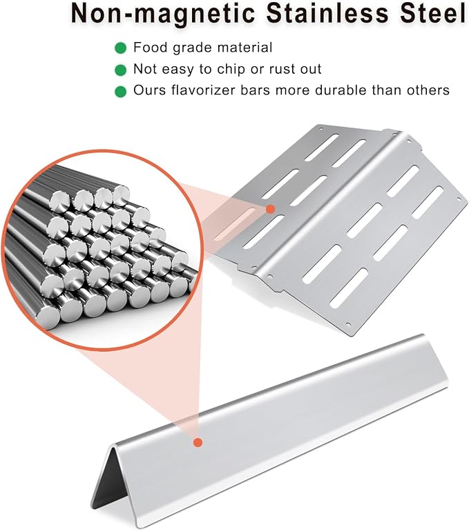 Stainless Steel Flavorizer Bars & Heat Deflector Gas Grill Replacement Parts for Weber Genesis 300 Series E310 E320 E330 S310 S320 S330 E-310 E-320 S-310 S-320 E/S-330 EP/CEP-310 EP/CEP-320 EP/CEP-330