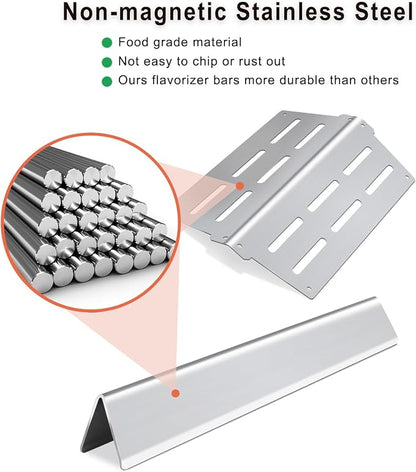 Stainless Steel Flavorizer Bars & Heat Deflector Gas Grill Replacement Parts for Weber Genesis 300 Series E310 E320 E330 S310 S320 S330 E-310 E-320 S-310 S-320 E/S-330 EP/CEP-310 EP/CEP-320 EP/CEP-330