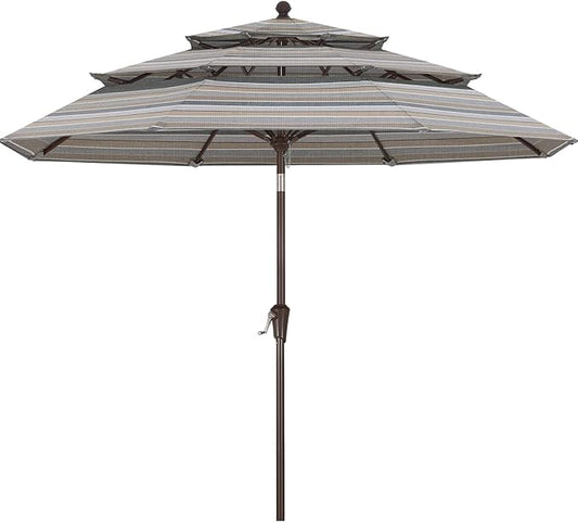 ABCCANOPY 5-Year 10-Year No Fading 9FT 3 Tiers Patio Umbrella, Outdoor Table Umbrella with 8 Sturdy Ribs for Deck, Backyard, Garden, Yard