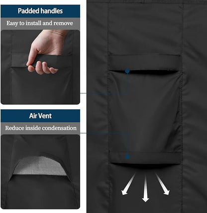 Easy-Going Square Patio Furniture Cover Waterproof Outdoor Dining Table and Chair Cover Anti-UV Outside Sectional Sofa Set Covers (64"L x 64"W x 28"H, Black)