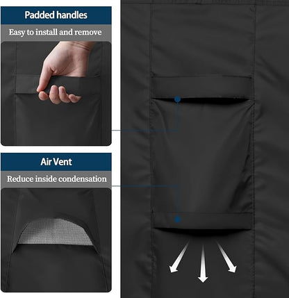 Easy-Going Square Patio Furniture Cover Waterproof Outdoor Dining Table and Chair Cover Anti-UV Outside Sectional Sofa Set Covers (84"L x 84"W x 28"H, Black)
