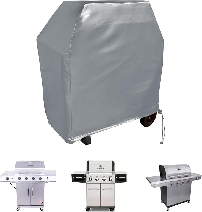 Formosa Covers 48-Inch Grill Cover – Heavy-Duty Waterproof Grey Vinyl BBQ Cover – Fits Weber Spirit II E-210, Napoleon Rogue 365