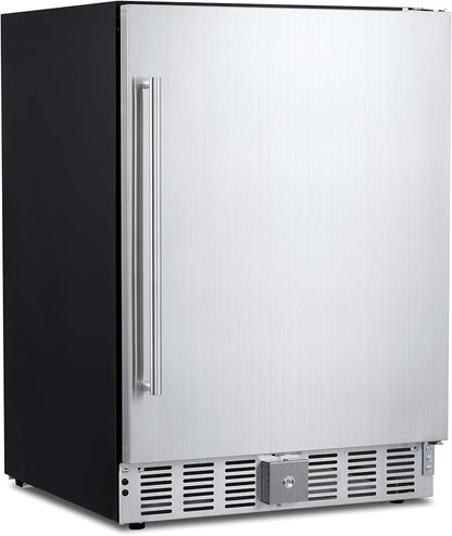 Garvee Beverage Refrigerator 24 in, Weather Proof Stainless Steel Beverage Fridge for Outdoor Kitchen and Patio, Indoor/Outdoor Beverage Cooler for 180 Cans, Built-in/Freestanding