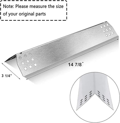 Hisencn Repair Kit for Master Forge 1010037, 1010048 Gas Grill Models, Stainless Steel Burners, Stainless Steel Heat Plates Replacement Parts, Grill Replacement Parts for Master Forge