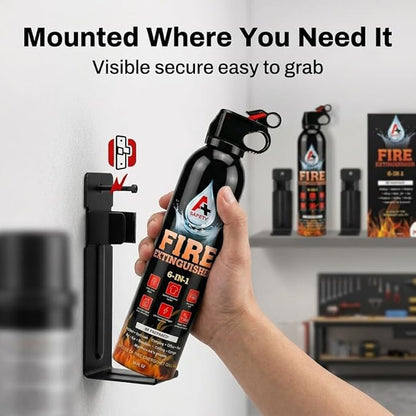 A+ Safety Aerosol Fire Extinguisher 2-Pack, Non-Toxic Water-Based Spray for Garage, RV, Boat, E-Bike Charging, Grill & Glovebox, Compact Backup to Your Home Extinguisher