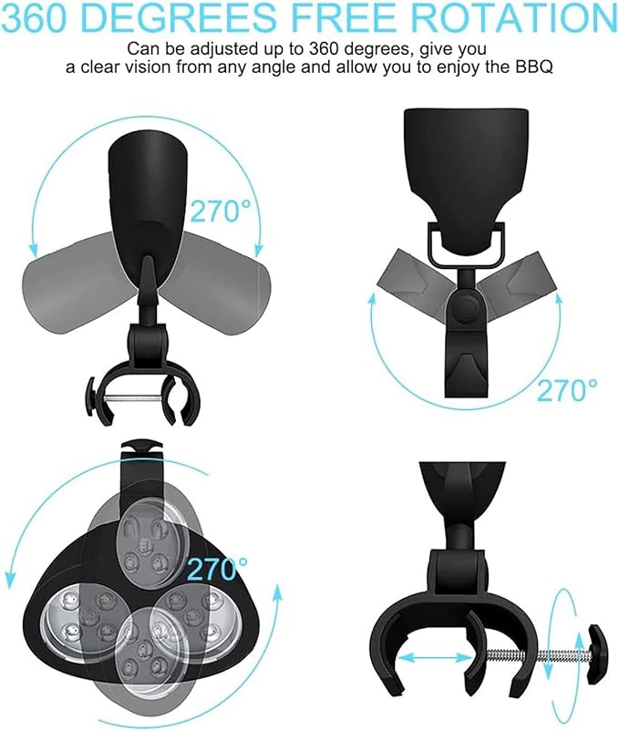 LED Grill Lights 360 Degree Rotation Barbecue Lighting | Lights for Outdoor Grill for Cooking Outdoor Camping Work Mechanic Automotive Shop Truck Atv Fireplace