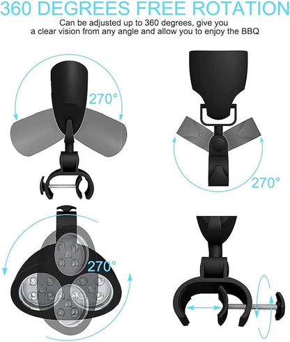 LED Grill Lights 360 Degree Rotation Barbecue Lighting | Lights for Outdoor Grill for Cooking Outdoor Camping Work Mechanic Automotive Shop Truck Atv Fireplace