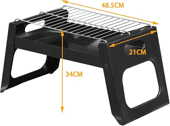 Portable Charcoal Grills Folding Barbecue Grill Lightweight Mini BBQ Grill for Outdoor Camping Barbecues Grilling Cooking Camping Hiking Picnics Travel Garden Beach Party