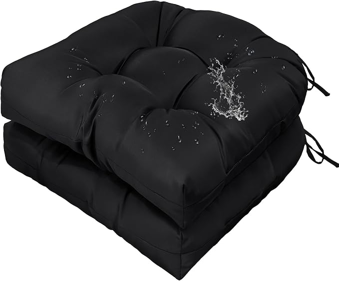 Gnostik Outdoor Indoor Floral Seat Cushions 18.6"X18.6" Waterproof Patio Chair Pads for Porch, Dining, Garden, Balcony, Office Set of 2