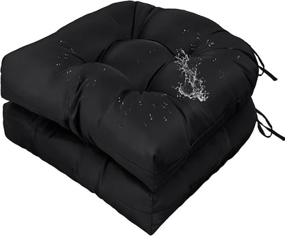 Gnostik Outdoor Indoor Floral Seat Cushions 18.6"X18.6" Waterproof Patio Chair Pads for Porch, Dining, Garden, Balcony, Office Set of 2