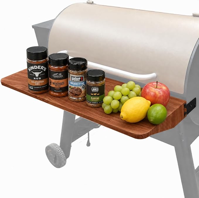 QuliMetal Foldable Front Shelf for Traeger Pro 34 Series, Texas Elite 34 and Century 885, 36.61" Grill Front Table, BBQ Prep Shelf Accessory, Quality Steel Front Shelf