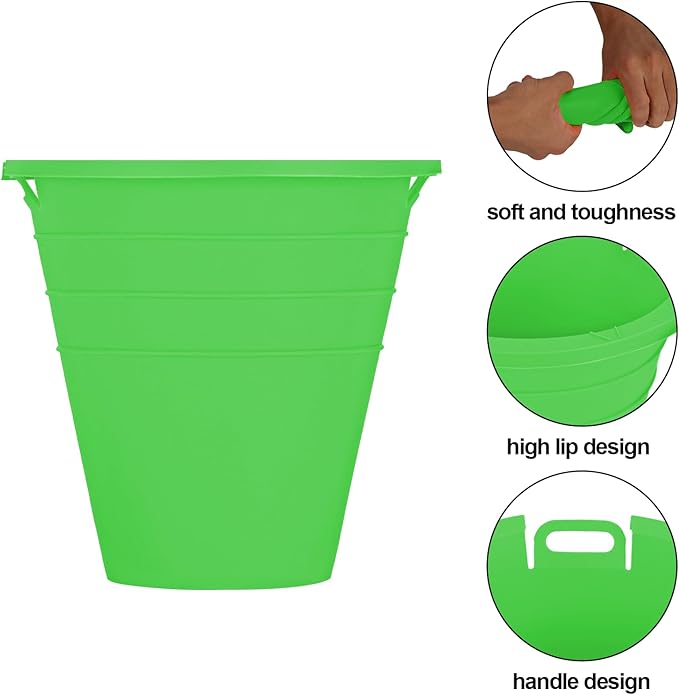 2pcs reuasble Silicone Grease Bucket Liners Compatible for Traeger/Pit Boss ect/Oklahoma Joe' /Green Mountain Grill Drip Tray Bucket Liner for pro Pellet Wood Smoker Grill Accessories（Green）