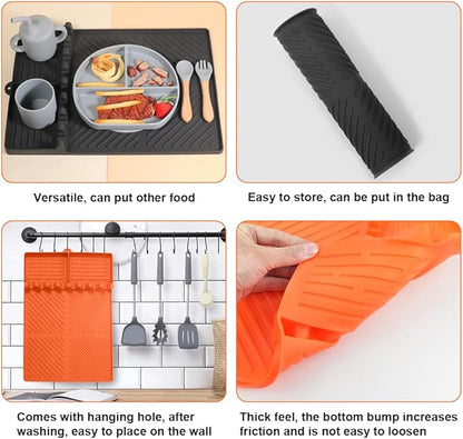 Silicone Griddle Tools Mat for Blackstone,16 * 11.5 Inch Silicone Mat with Drip Pad,Side Shelf Grill Mats for Outdoor Grill,Kitchen, Cooking & Countertop, Griddle Accessories