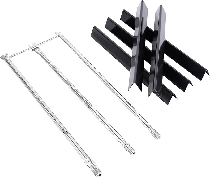 Uniflasy 67722 7540 Grill Parts for Weber Genesis 300 (2007-2010) Side Control Burner Tubes 24.5" Flavorizer Bars Fits E310 E320 E330 S310 S320 Side-Control Gas Grills, Replace 7539 67820