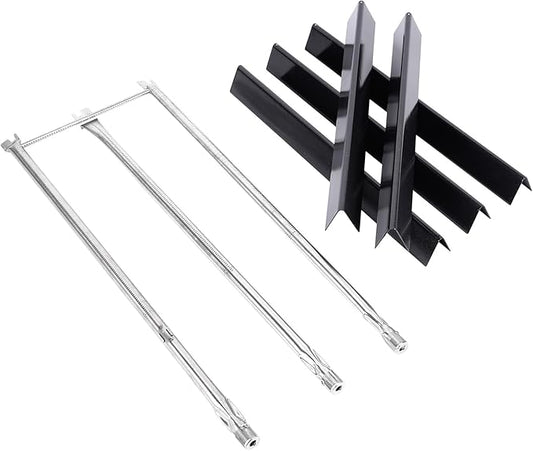 Uniflasy 67722 7540 Grill Parts for Weber Genesis 300 (2007-2010) Side Control Burner Tubes 24.5" Flavorizer Bars Fits E310 E320 E330 S310 S320 Side-Control Gas Grills, Replace 7539 67820
