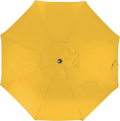 California Umbrella 9' Rd. Venture Series Contract Grade Patio Umbrella, Push Open Pin Stop, Bronze Finish, Sunbrella Sunflower Yellow