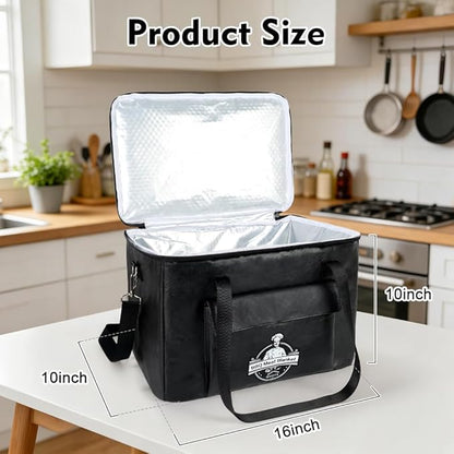 BBQ Blanket for Resting Meat, Reusable Insulated Brisket Resting Bag for BBQ, Meat Resting Bag for Brisket, Pork Shoulder and Turkey, Smoker Accessories, 16 x 10 x 10 Inch, Black