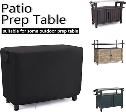 Patio Prep Table Cover for 52 Inch Keter Unity XL Portable Outdoor Table, Waterproof Outdoor Bar Table Cover, for Outdoor Grill Cart Pizza Oven Table - 52 x 22 x 33 Inch