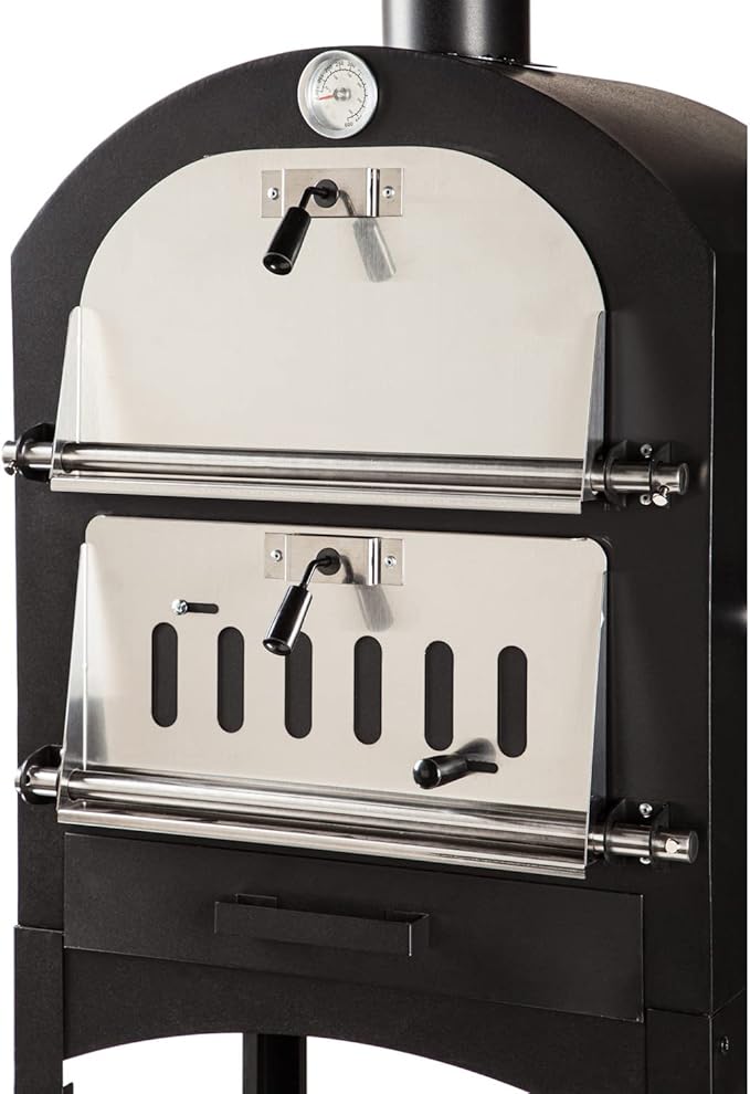 Evergreen Charcoal Grill/Oven- 25.39 x 61.42 x 19.68 Inches Outdoor Safe and Weather Resistant for Outdoor Dining and Heating
