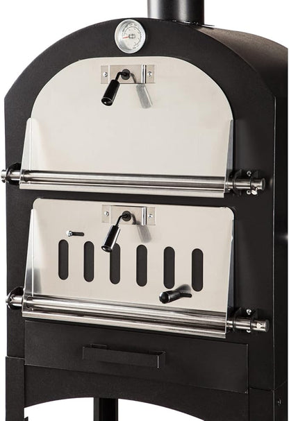 Evergreen Charcoal Grill/Oven- 25.39 x 61.42 x 19.68 Inches Outdoor Safe and Weather Resistant for Outdoor Dining and Heating
