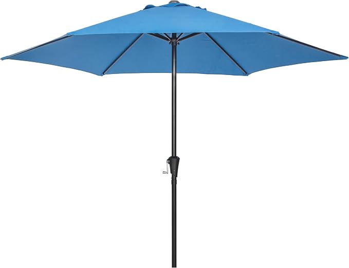 Sunnyglade 9FT Outdoor Patio Umbrella, Market & Table Umbrella with 6 Sturdy Ribs and Crank System, Fade-resistant & Waterproof for Garden Backyard Poolside Deck