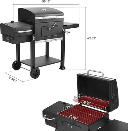 Endark Outdoor Charcoal Grill with Offset Smoker and Temperature Control, Featuring a Single-Sided Side Table—Perfect for Backyard Camping, Picnics, Patio Gatherings, and Parties