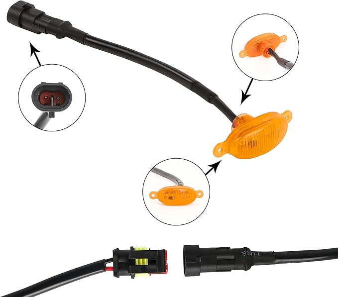 x xotic tech 3pcs Amber Lens Front Grille Marker LED Light Lamps w/Harness Wiring OE Fit Compatible with Ford F-150 F150 Raptor 2010-2014 & 2017-up(Amber 12-SMD)