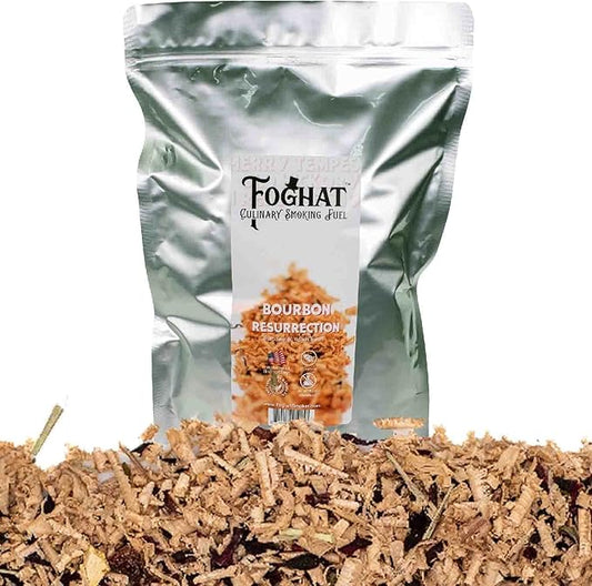 Foghat Cocktail Smoker Wood Chips - 100oz Bourbon Resurrection Shavings for Smoker, Whiskey & Drink Infuser Kit - Natural Culinary Wood Smoking Chips for Hand held Cocktail Smoke Gun & Drink Smokers