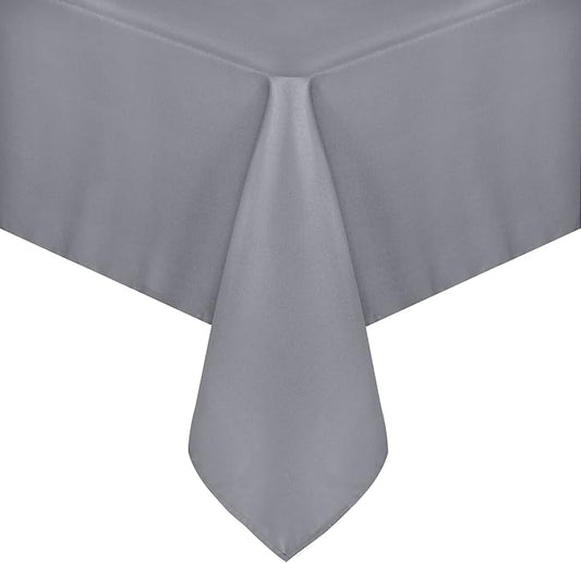 sancua Rectangle Tablecloth - 70 x 108 Inch - Stain and Wrinkle Resistant Washable Polyester Table Cloth, Decorative Fabric Table Cover for Dining Tables, Buffet Parties and Camping, Light Grey