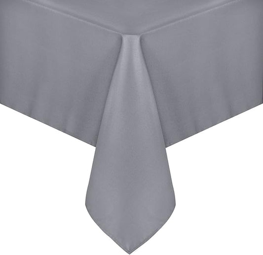 sancua Square Tablecloth - 70 x 70 Inch - Water Resistant Spill Proof Washable Polyester Table Cloth, Decorative Fabric Table Cover for Dining Tables, Buffet Parties and Camping, Light Grey