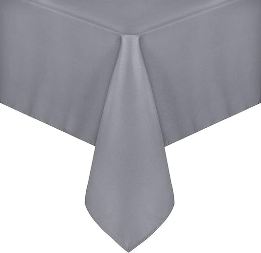 sancua Rectangle Tablecloth - 54 x 108 Inch - Stain and Wrinkle Resistant Washable Polyester Table Cloth, Decorative Fabric Table Cover for Dining Tables, Buffet Parties and Camping, Light Grey