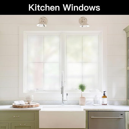 Ismoon Frosted Contact Paper 17.7''x118'' Window Privacy Film Frosted Glass Self-Adhesive Paper Removable Protective Film Waterproof Liner Drawer Shelf Kitchen Cabinet Desk Fridge Roll