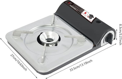 Black Butane Camping Stove with Storage Case, Portable Outdoor Camping Stove for Picnic Backpacking Backyard Cooking