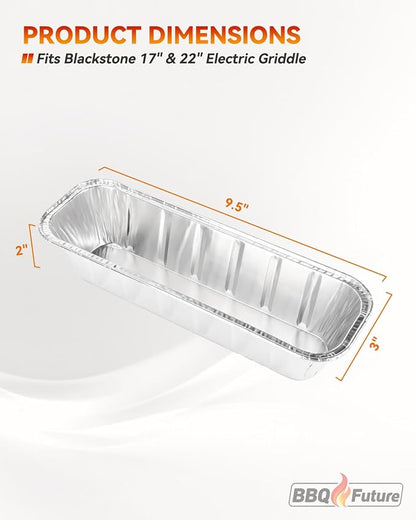 Grease Cup Liners for Blackstone 8001 22" Electric Griddle, Aluminum Foil Drip Pan for Blackstone E-Series 22&17 Inch 8001 8003 8000 8005 Grill Accessories Disposable Rear Grease Catcher Tray, 10-Pack