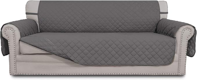 Easy-Going Reversible Couch Cover, Oversized 3 Cushion, X-Large, Gray/Gray | Machine Washable Slipcover For Dogs, Water Resistant Furniture Mat For Living Room, Non-Slip Sofa Cover, Pet Friendly