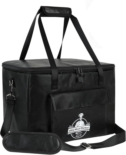 BBQ Blanket for Resting Meat, Reusable Insulated Brisket Resting Bag for BBQ, Meat Resting Bag for Brisket, Pork Shoulder and Turkey, Smoker Accessories, 16 x 10 x 10 Inch, Black