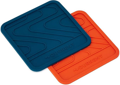 Current® VersaRest Silicone Pads - Set of 2 Heat-Resistant, Non-Slip, Food-Grade Silicone Trivets for Hot Cookware and Tools, Flexible and Dishwasher Safe, Countertop Protection