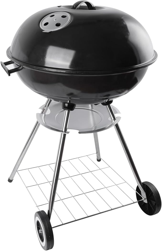 22-inch Charcoal Grill Kettle grill: Black Portable grill with stainless steel grilling net - backyard barbecue party grill (22inch)