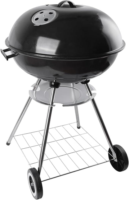 22-inch Charcoal Grill Kettle grill: Black Portable grill with stainless steel grilling net - backyard barbecue party grill (22inch)